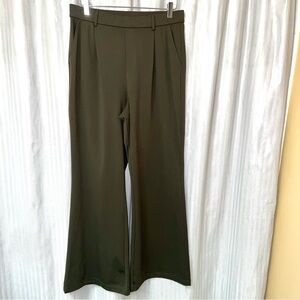 HALARA High Waisted Work Flare Olive Wide Leg Women's Pants size Large Tall